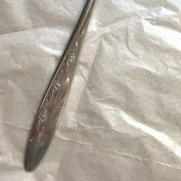 Gorham Silverplated cold meat fork Flower Song 1955 2 tines mid retro pattern - Picture 2 of 8